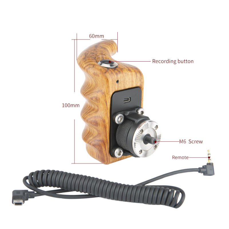 Niceyrig Right Side Wooden Handle Grip with Control Button Switch for Panasonic Lumix S5/S1H/S1/S1R/GH5S/GH5/G9/G85/G7/GH4/GH3/GH2