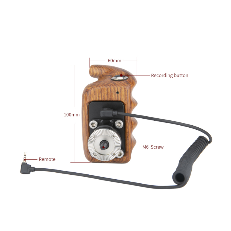 Niceyrig Left Side Wooden Handle Grip with Control Button Switch for Panasonic Lumix S5/S1H/S1/S1R/GH5S/GH5/G9/G85/G7/GH4/GH3/GH2
