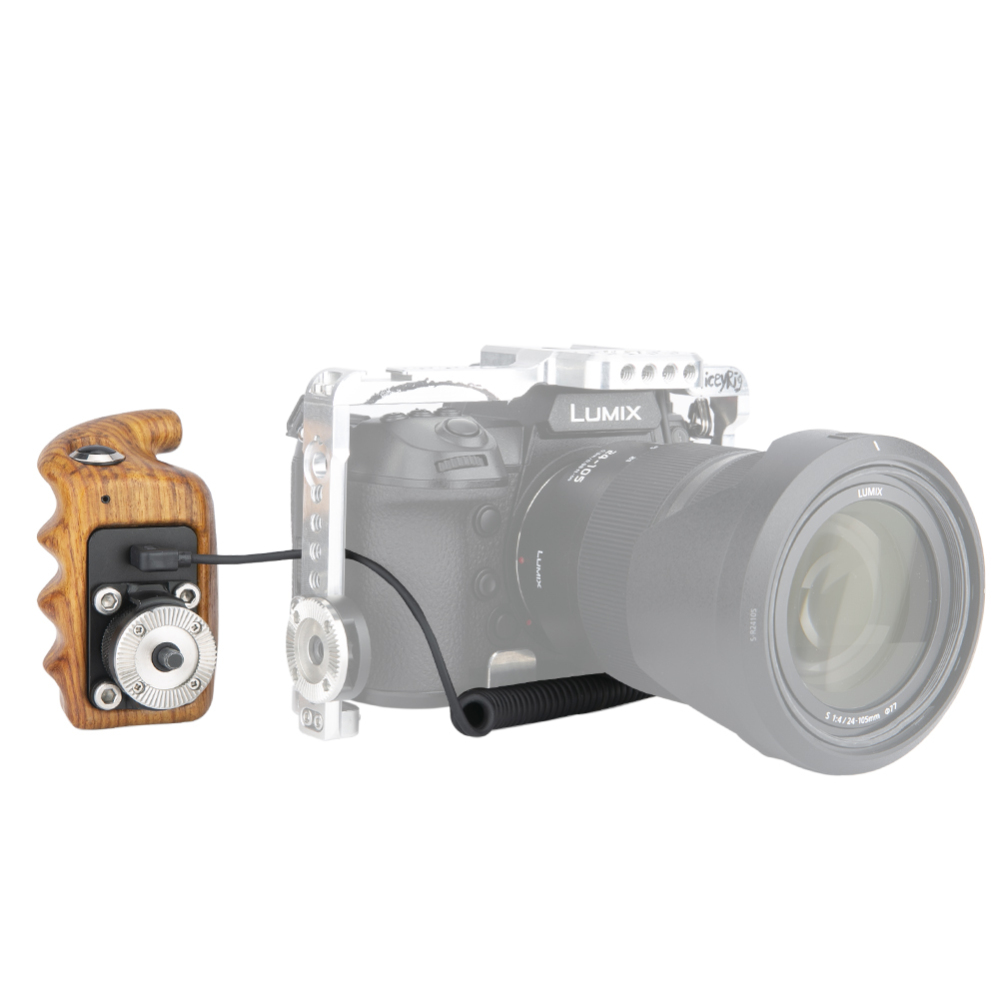 Niceyrig Right Side Wooden Handle Grip with Control Button Switch for Panasonic Lumix S5/S1H/S1/S1R/GH5S/GH5/G9/G85/G7/GH4/GH3/GH2