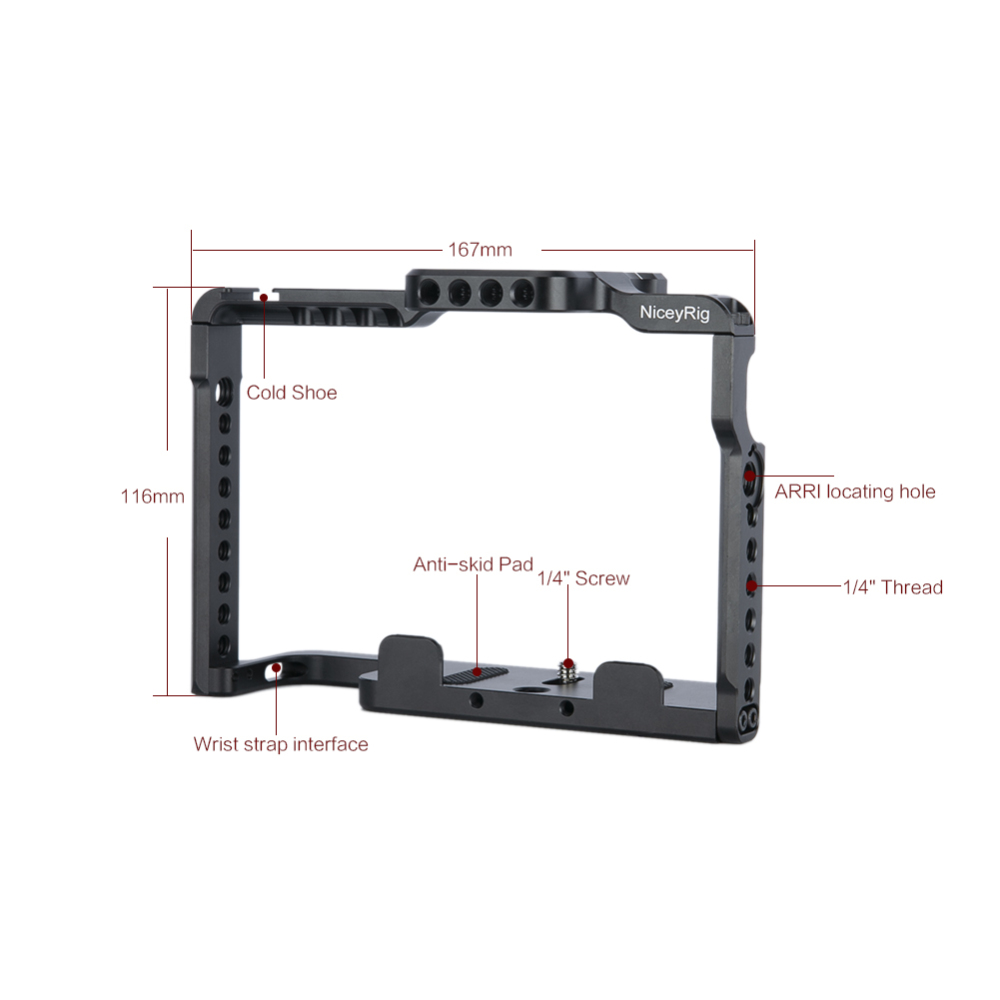 Niceyrig Camera Cage with Nato Rail Cold Shoe For DSLR Panasonic Lumix S1 S1R
