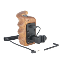Niceyrig Wooden Hand Grip (Right Side) with Record Start/Stop Remote Trigger for Panasonic Lumix Cameras