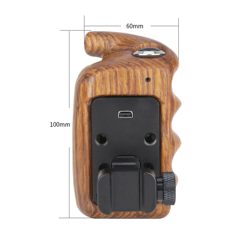 Niceyrig Wooden Hand Grip (Left Side) with Record Start/Stop Remote Trigger for Panasonic Lumix Cameras