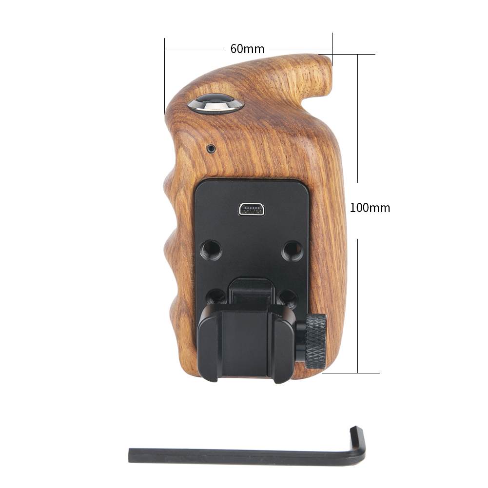Niceyrig Wooden Hand Grip (Right Side) with Record Start/Stop Remote Trigger for Panasonic Lumix Cameras