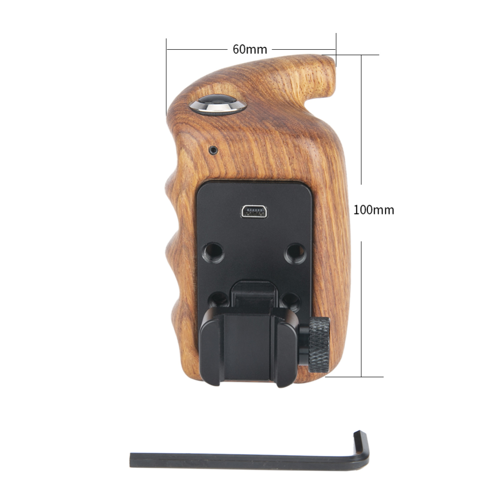 Niceyrig Wooden Hand Grip (Right Side) with Record Start/Stop Remote Trigger for Panasonic Lumix Cameras
