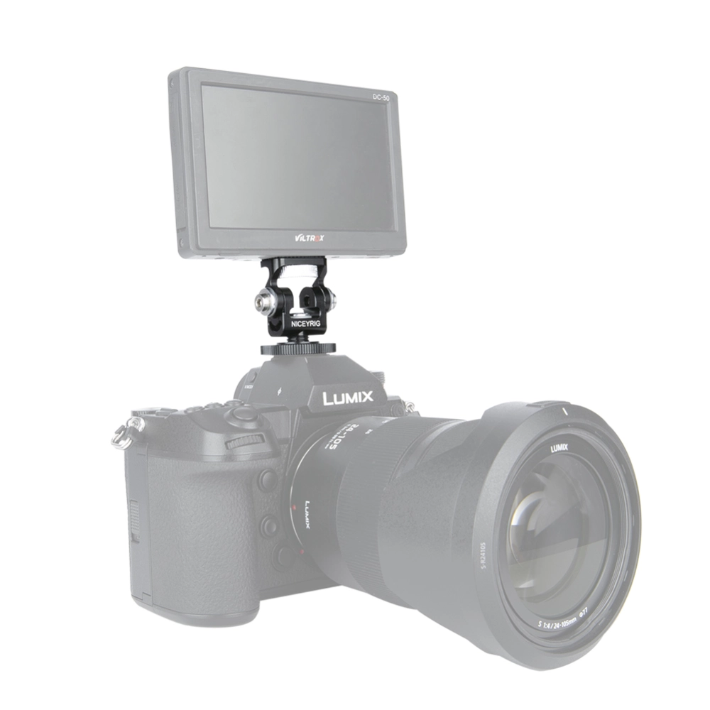 Supporto Per Monitor E Action Camera – Testa Girevole A 180+360°, Attacco Da 1/4″ E Cold Shoe