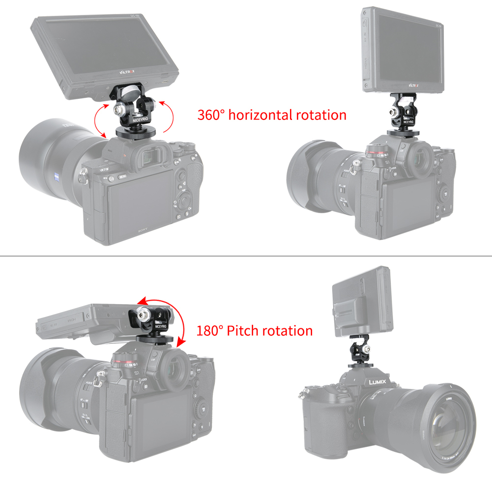 Niceyrig Tilting Monitor Mount with Cold Shoe