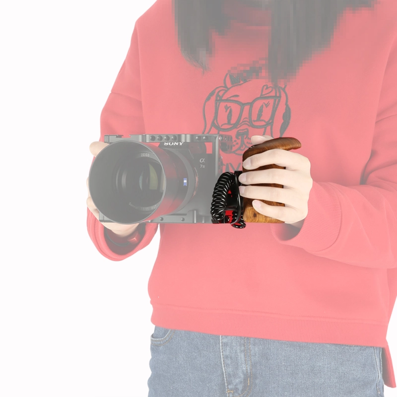 Niceyrig NATO Side Wooden Hand Grip with Record Start/Stop Remote Trigger (Left) for Sony A7RIII/ A7SII/ RX100III/ A6500 Cameras