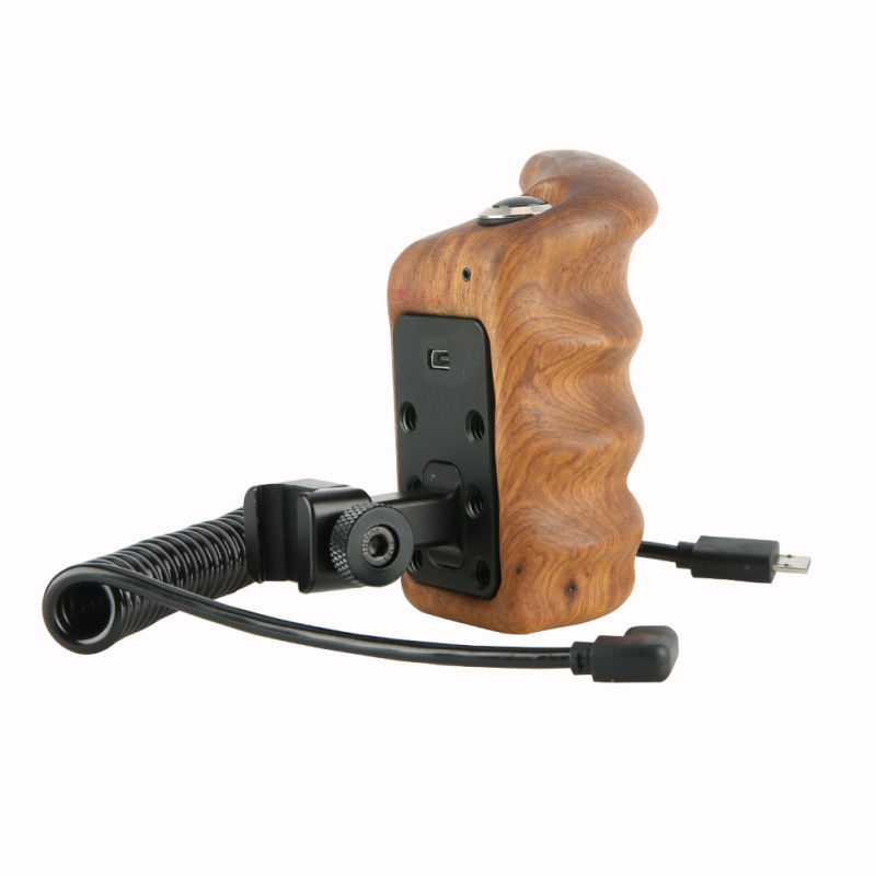 Niceyrig NATO Side Wooden Hand Grip with Record Start/Stop Remote Trigger (Left) for Sony A7RIII/ A7SII/ RX100III/ A6500 Cameras