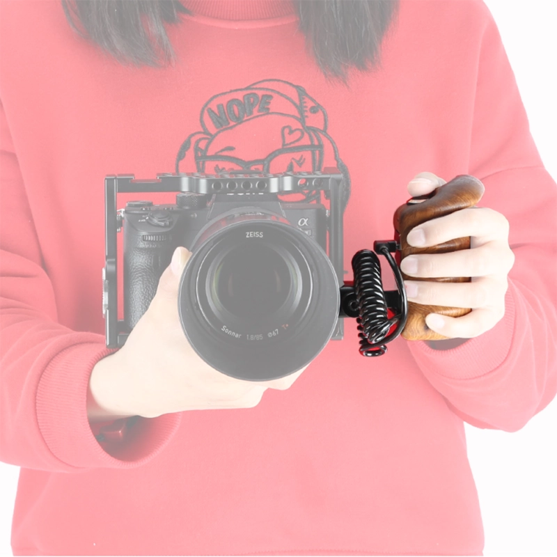 Niceyrig NATO Side Wooden Hand Grip with Record Start/Stop Remote Trigger (Left) for Sony A7RIII/ A7SII/ RX100III/ A6500 Cameras
