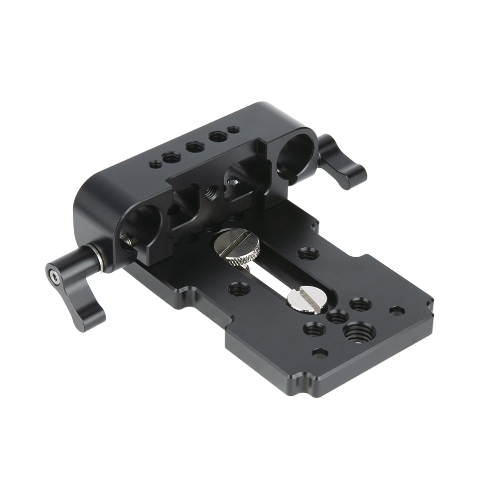NICEYRIG Multifunction Camera Base Plate with 15mm Rod Rail Clamp