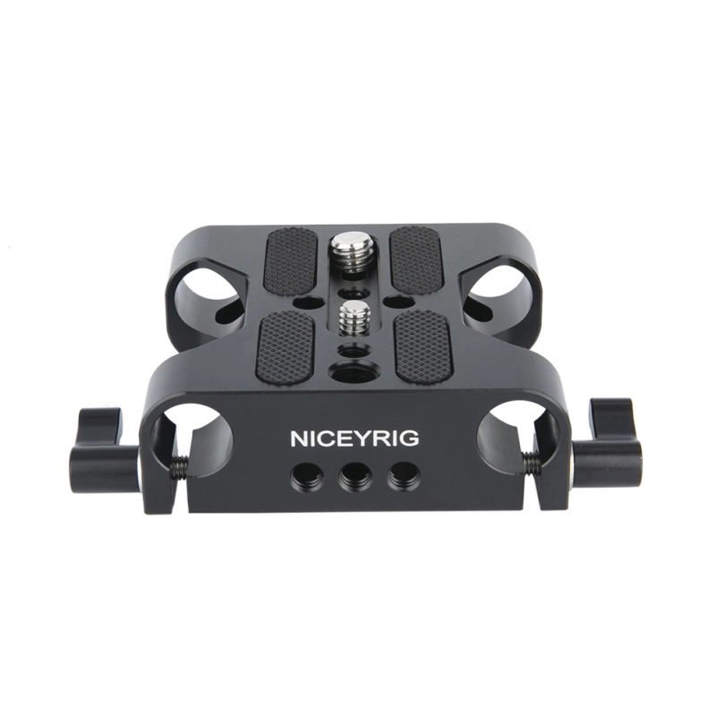 NICEYRIG Multipurpose Camera Base Plate with Rod Rail Clamp for DSLR Rig 15mm Rod Rail Support System