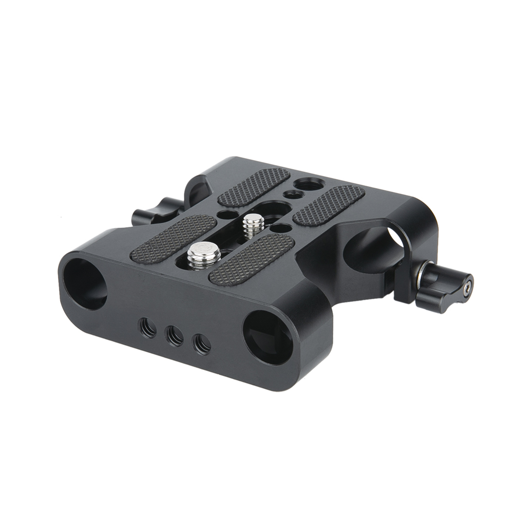 NICEYRIG Multipurpose Camera Base Plate with Rod Rail Clamp for DSLR Rig 15mm Rod Rail Support System