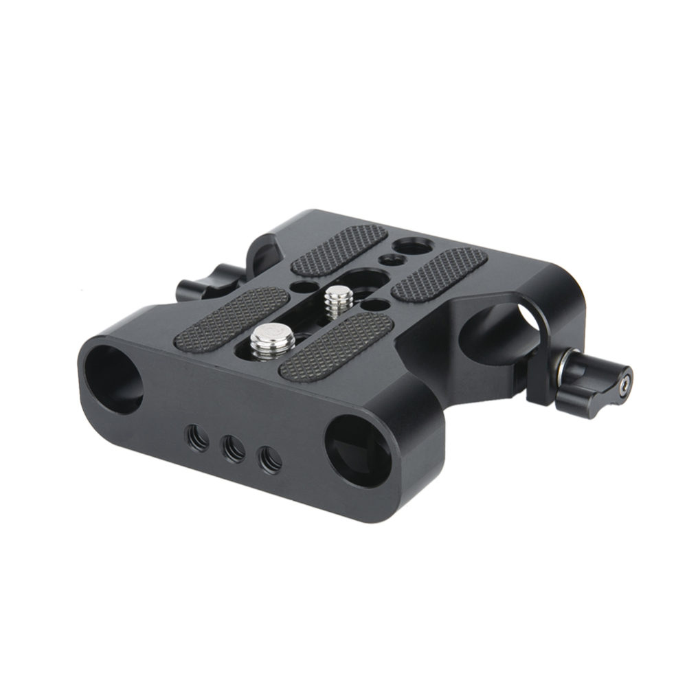 NICEYRIG Multipurpose Camera Base Plate with Rod Rail Clamp for DSLR Rig 15mm Rod Rail Support System