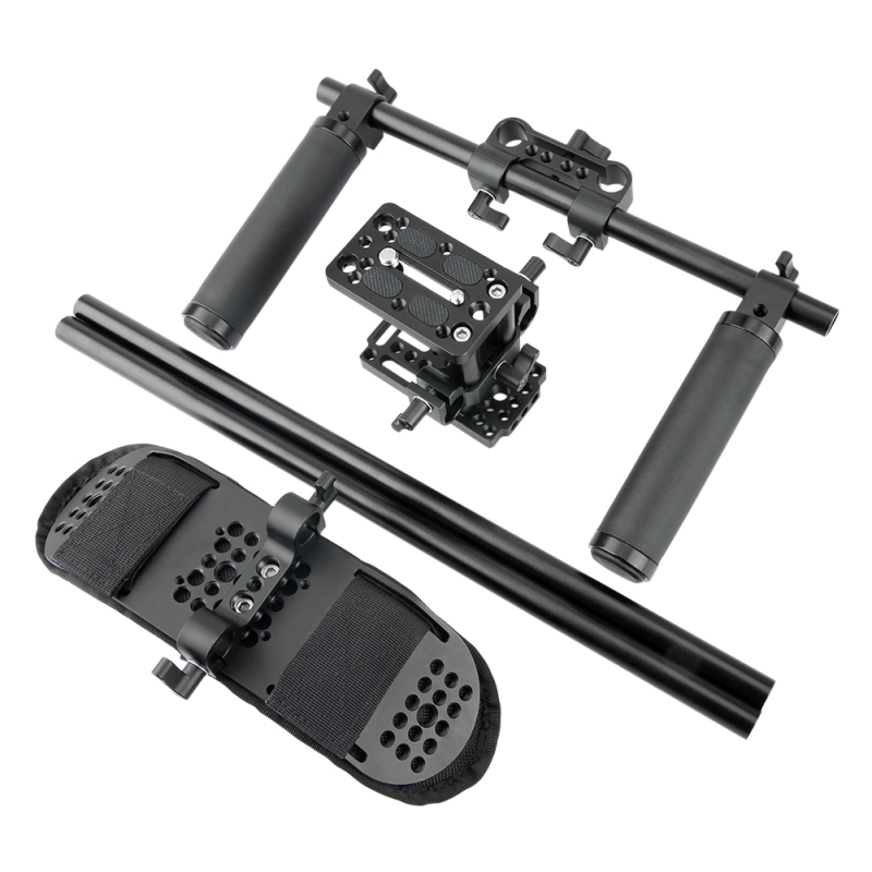 Niceyrig Universal Shoulder Rig Support Film Maker System with Camera/Camcorder Base plate Mount Slider Kit