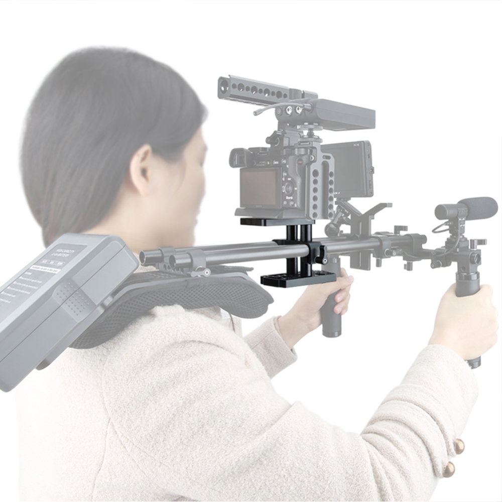 NICEYRIG DSLR Camera Baseplate Switching Kit with 15mm Rod Raiser Clamp, Short Rods, Easy Plates for DSLR Camera Baseplate Lifting System