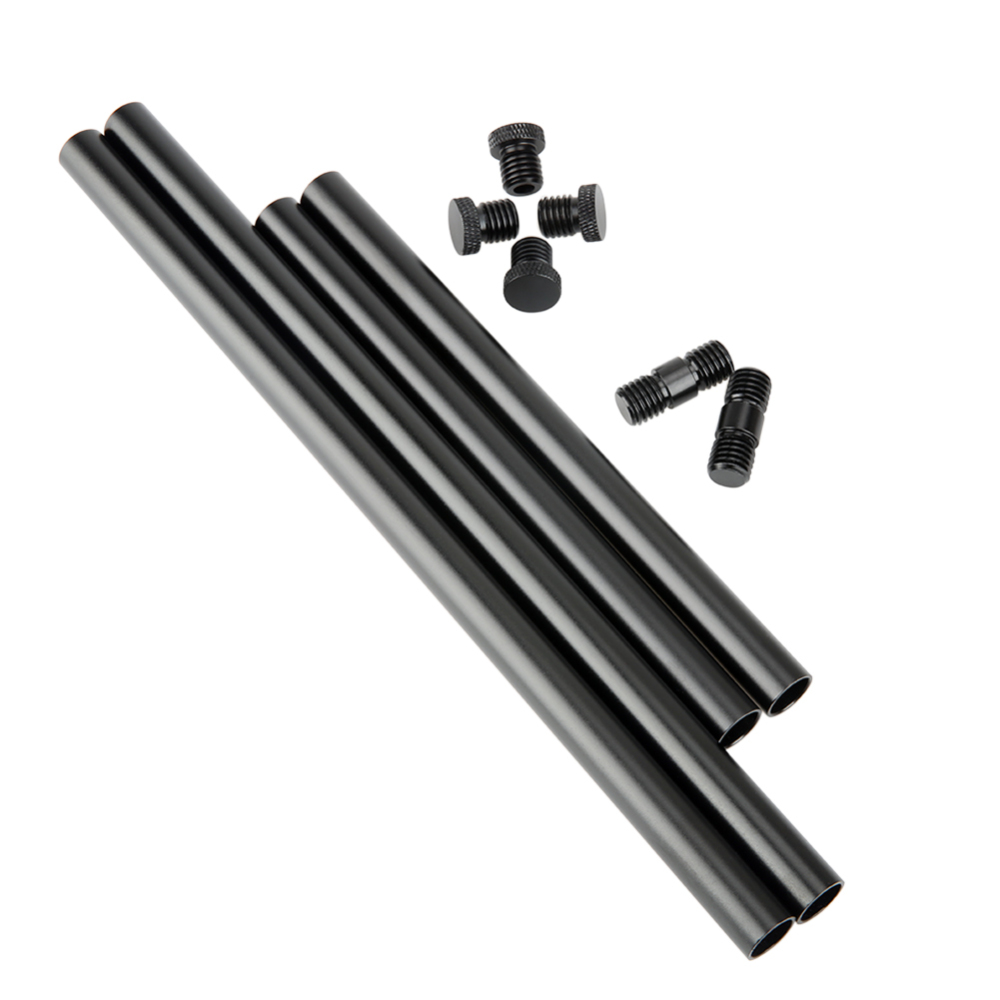 Niceyrig 15mm Rod (20 Inch) with M12 Thread Cap Rod Connector for 15mm Shoulder Pad Rig Support System