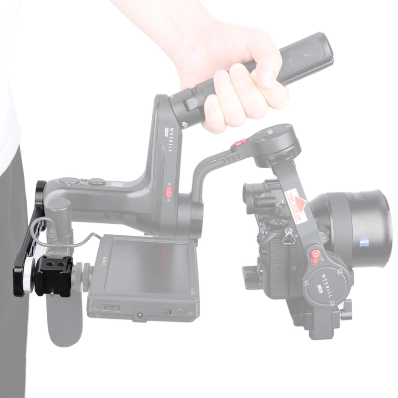 Niceyrig Side Extension Plate with Three Side Cold Shoe Mounts for DJI RS3/RS3 Pro/Ronin-S/Ronin-SC/RS2/RSC2/Zhiyun Crane2/Crane V2/Weebill /MOZA