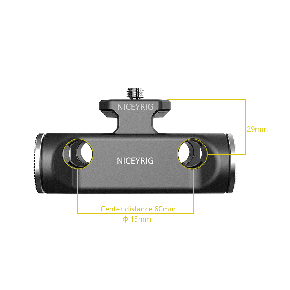 Niceyrig Riser Baseplate with Arri Rosette & 15mm Rod Clamp for Cannon C100/C300/C500 Sony FS7/FS5/FS9 Red DSMC2 Kinefinity Cinema Camera