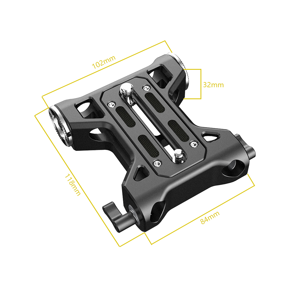 NICEYRIG ベースプレート Niceyrig Base Plate with Arri Rosette Mounts & 15mm Rod Clamp for