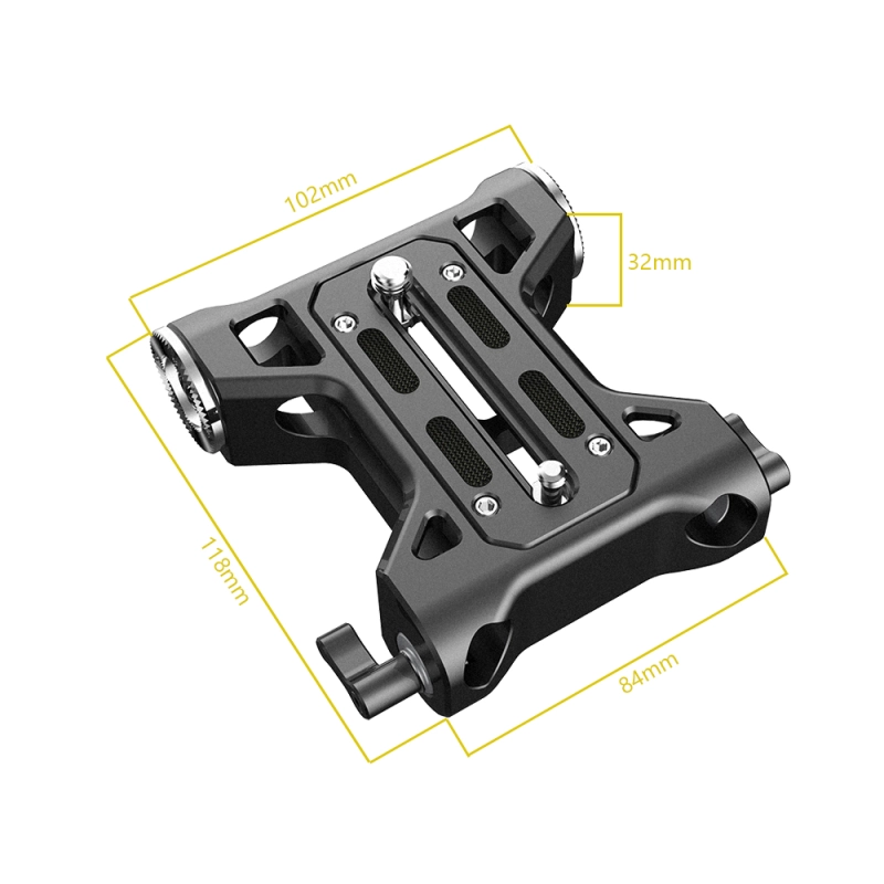 Niceyrig Base Plate with Arri Rosette Mounts & 15mm Rod Clamp for Cannon C100/C300/C500 Sony FS7/FS5/FS9 Red DSMC2 Kinefinity Cinema Camera