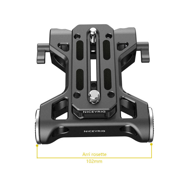 Niceyrig Riser Baseplate with Arri Rosette &amp; 15mm Rod Clamp for Cannon C100/C300/C500 Sony FS7/FS5/FS9 Red DSMC2 Kinefinity Cinema Camera