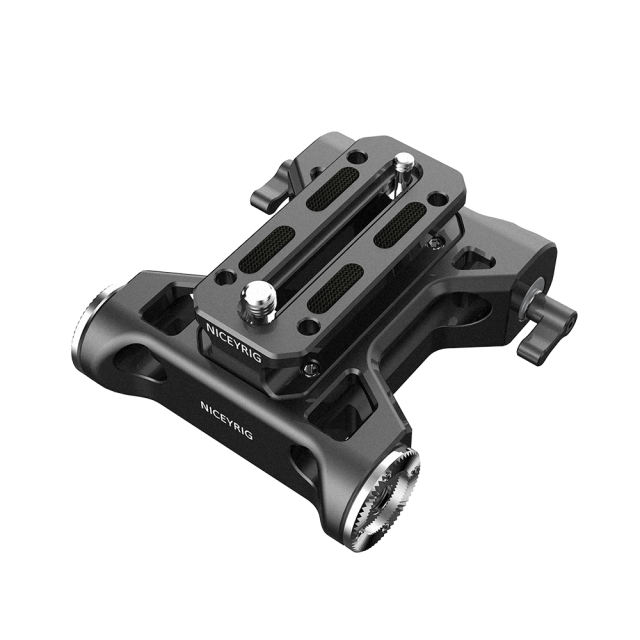 Niceyrig Riser Baseplate with Arri Rosette &amp; 15mm Rod Clamp for Cannon C100/C300/C500 Sony FS7/FS5/FS9 Red DSMC2 Kinefinity Cinema Camera