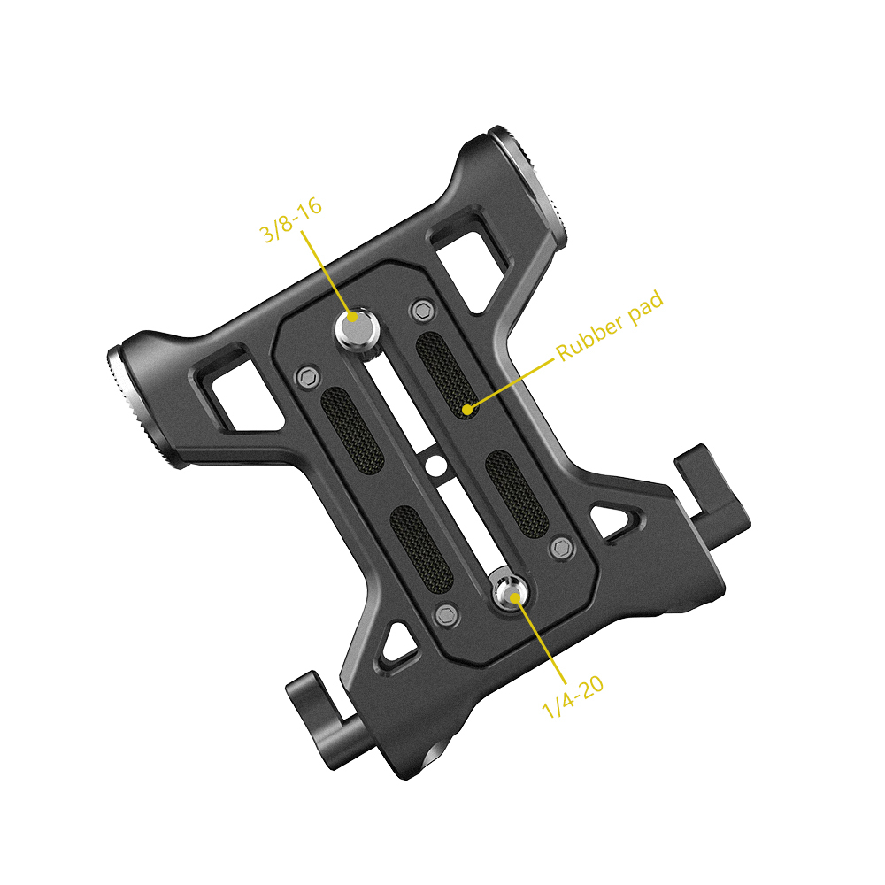 Niceyrig Base Plate with Arri Rosette Mounts & 15mm Rod Clamp for Cannon C100/C300/C500 Sony FS7/FS5/FS9 Red DSMC2 Kinefinity Cinema Camera