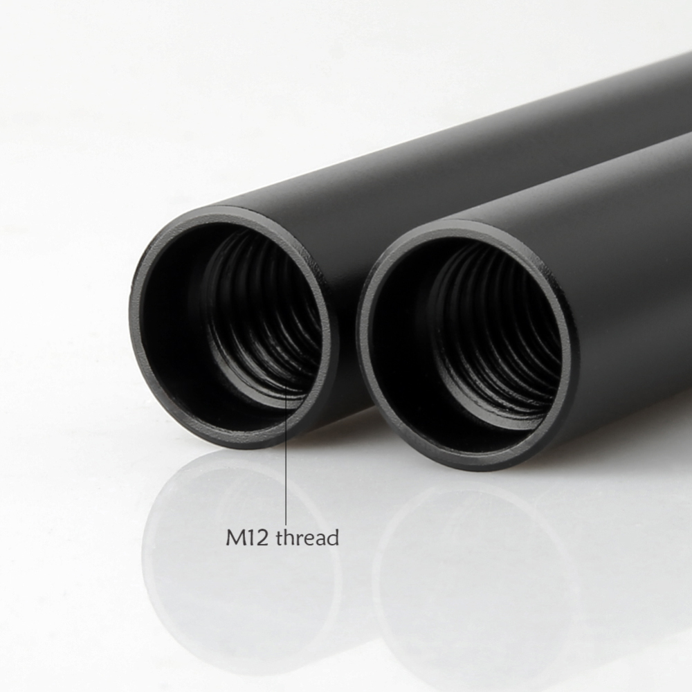 NICEYRIG 15mm Rod - 10cm 4 Inch (Pair Pack) - Black Aluminum Alloy