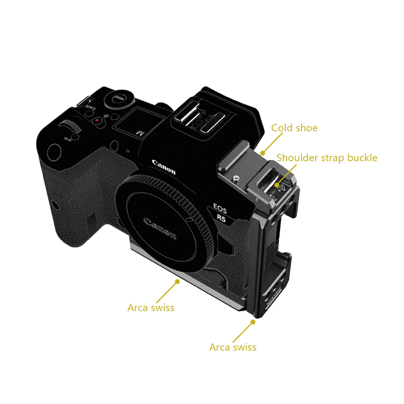 Niceyrig L-bracket for Canon EOS R5/R6 with Cold Shoe Mount