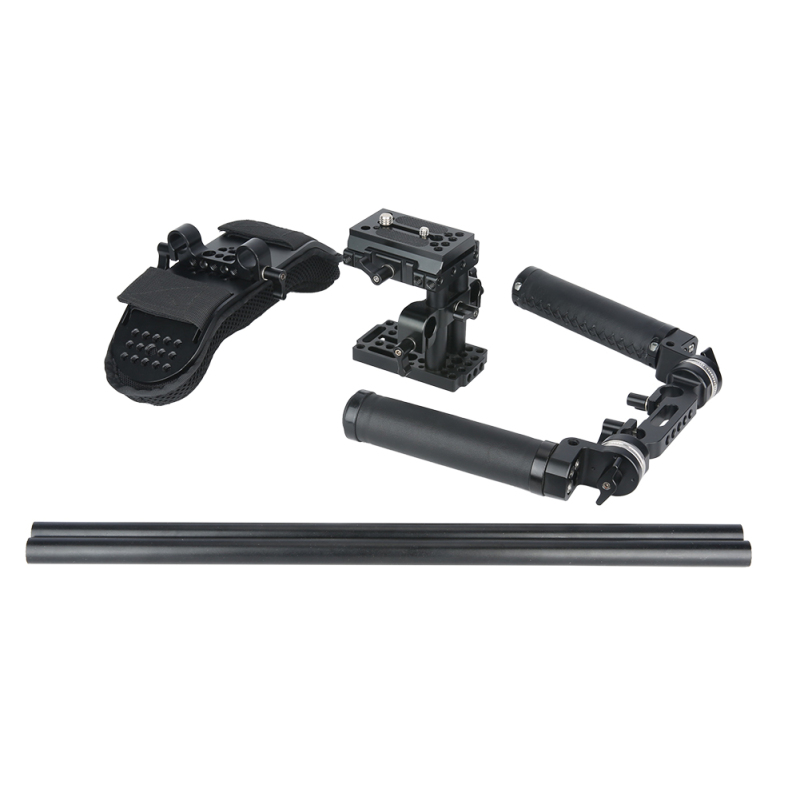 Niceyrig Universal Shoulder Pad Kit 15mm Rod Support System with Arri Rosette Handle Grip