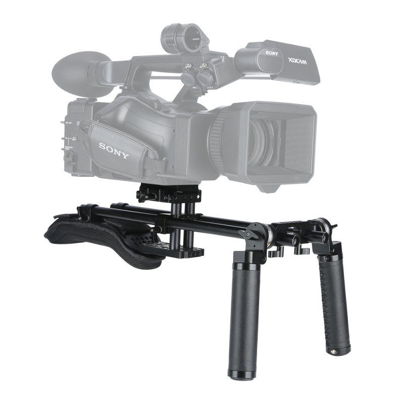 Niceyrig Universal Shoulder Pad Kit 15mm Rod Support System with Arri Rosette Handle Grip