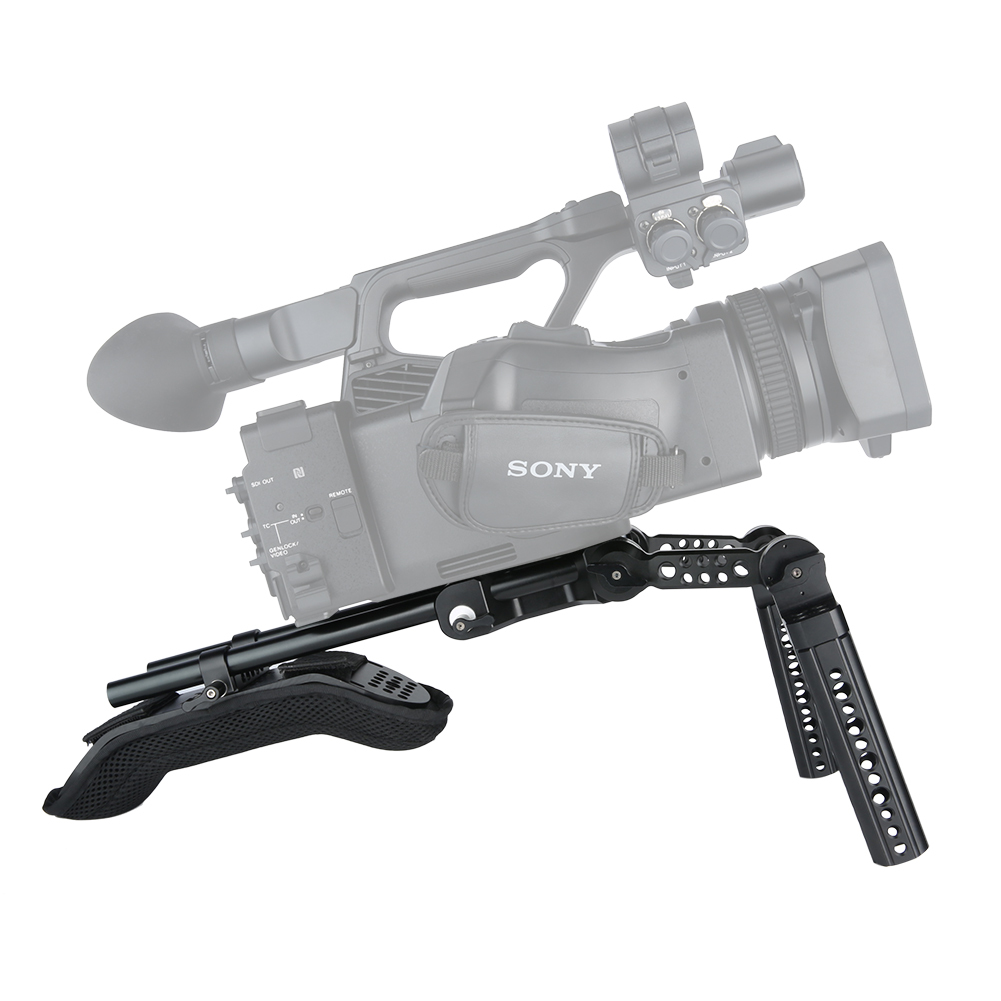 Niceyrig Universal Shoulder Pad Kit 15mm Rod Support System with Rosette Cheese Handle Grip
