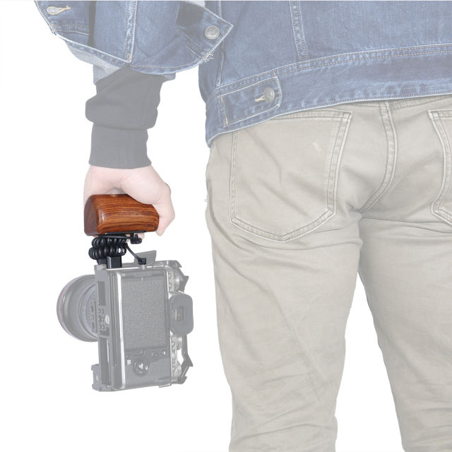 Niceyrig Left Side Wooden Handle Grip with Video Record Start/Stop Remote Trigger for Fujifilm XT-4/XT-3/XT-2