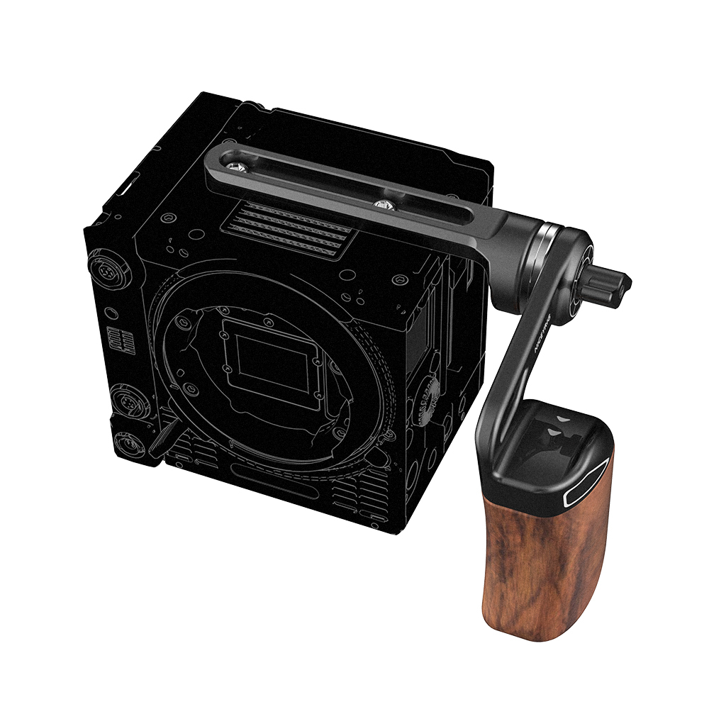 Niceyrig Side Wooden Handle (Left) with Arri Rosette Mount Top Nato Rail for RED DSMC2/Weapon/Epic-w/Scarlet-w/Raven/Kinefinity (MAVO/MAVO-LF/MAVO 6K)