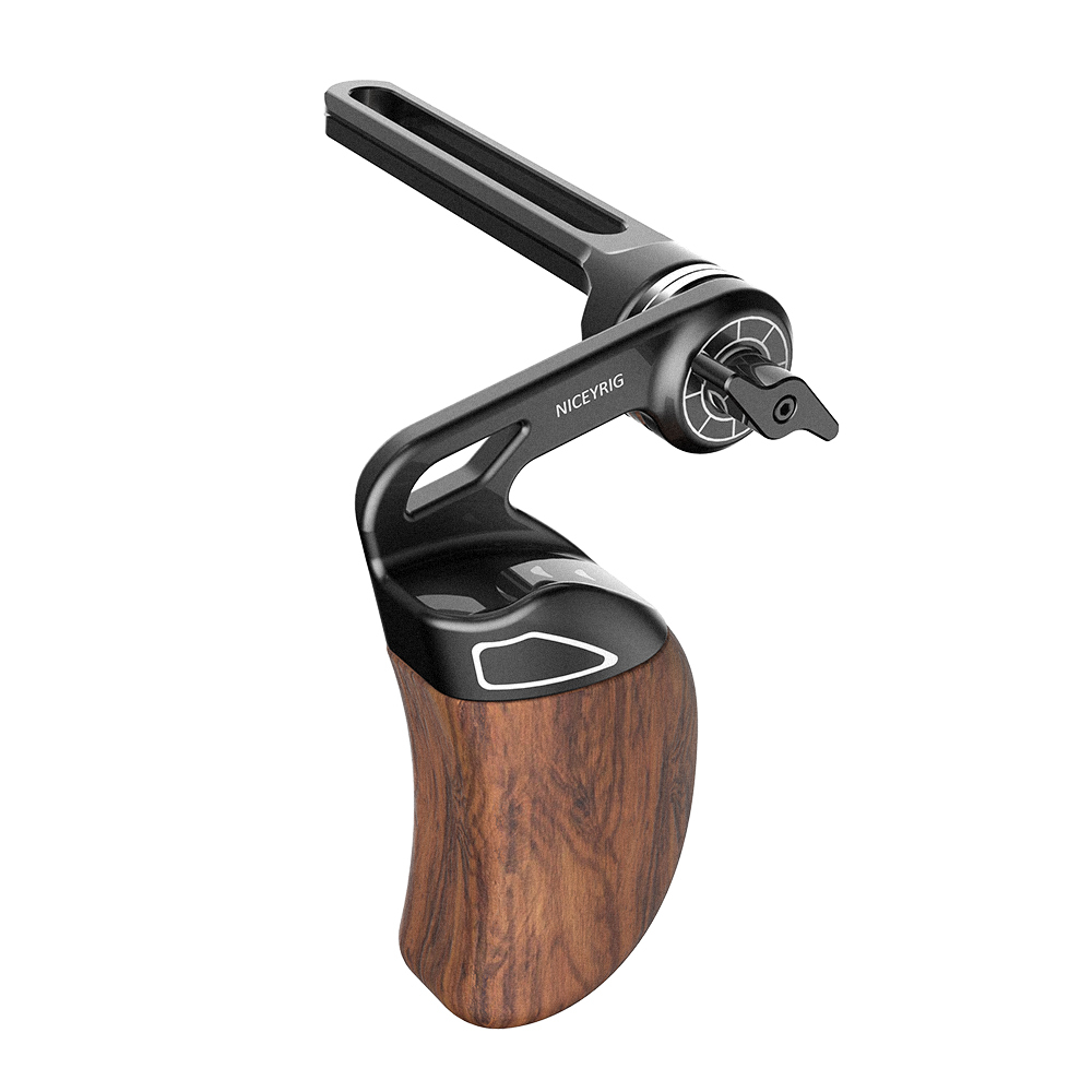 Niceyrig Side Wooden Handle (Left) with Arri Rosette Mount Top Nato Rail for RED DSMC2/Weapon/Epic-w/Scarlet-w/Raven/Kinefinity (MAVO/MAVO-LF/MAVO 6K)