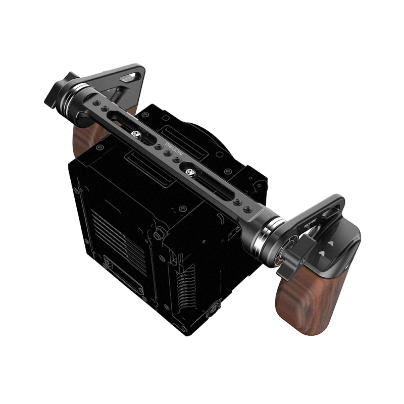 Niceyrig Wooden Dual Handle Grip Kit with Arri Rosette Nato Rail for RED DSMC2 (Weapon/Epic-w/ Scarlet-w/ Raven)/Kinefinity MAVO/MAVO-LF/MAVO 6K/TERRA