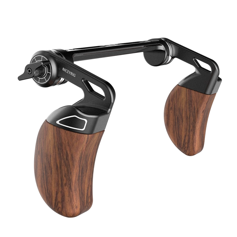 Niceyrig Wooden Dual Handle Grip Kit with Arri Rosette Nato Rail for RED DSMC2 (Weapon/Epic-w/ Scarlet-w/ Raven)/Kinefinity MAVO/MAVO-LF/MAVO 6K/TERRA