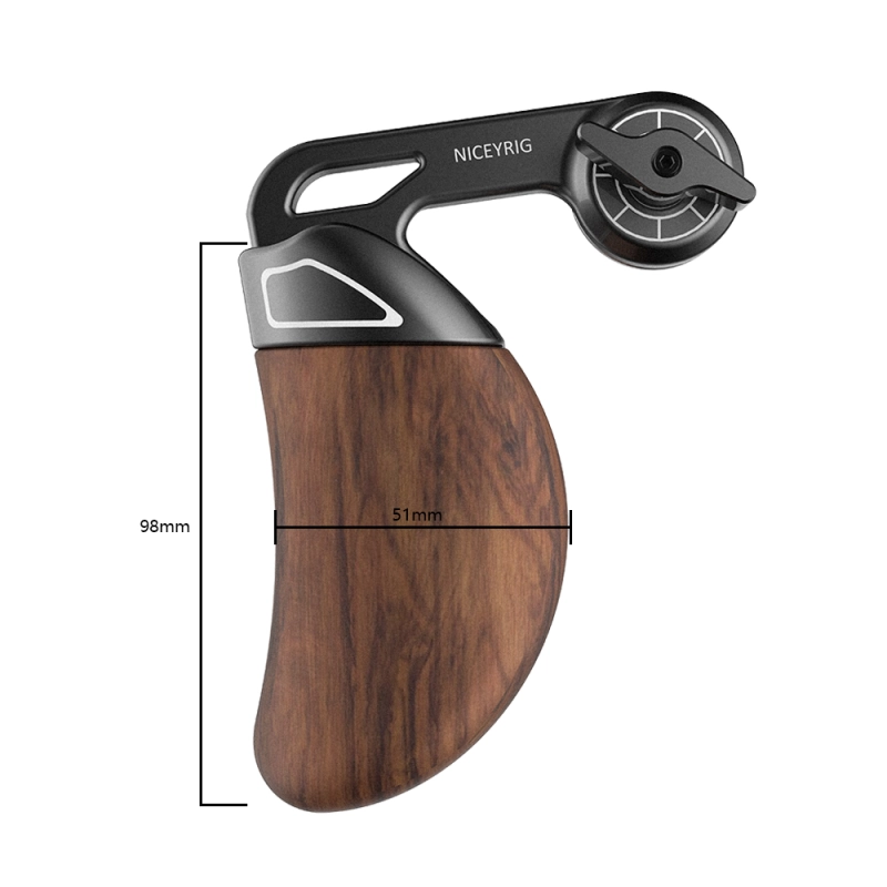 Niceyrig (Left) Wooden Side Handle with Arri Rosette Mount