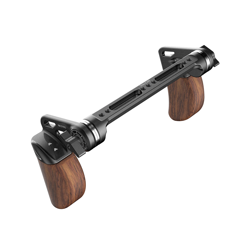 Niceyrig Wooden Dual Handle Grip Kit with Arri Rosette Nato Rail for RED DSMC2 (Weapon/Epic-w/ Scarlet-w/ Raven)/Kinefinity MAVO/MAVO-LF/MAVO 6K/TERRA