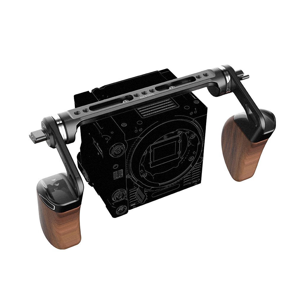 Niceyrig Wooden Dual Handle Grip Kit with Arri Rosette Nato Rail for RED DSMC2 (Weapon/Epic-w/ Scarlet-w/ Raven)/Kinefinity MAVO/MAVO-LF/MAVO 6K/TERRA