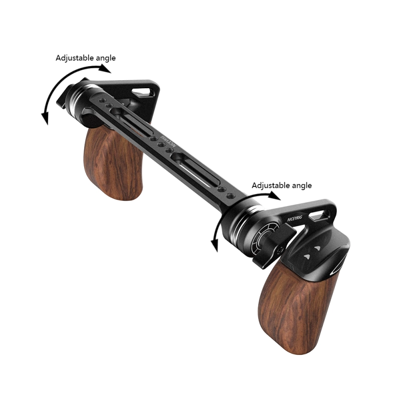 Niceyrig Wooden Dual Handle Grip Kit with Arri Rosette Nato Rail for RED DSMC2 (Weapon/Epic-w/ Scarlet-w/ Raven)/Kinefinity MAVO/MAVO-LF/MAVO 6K/TERRA