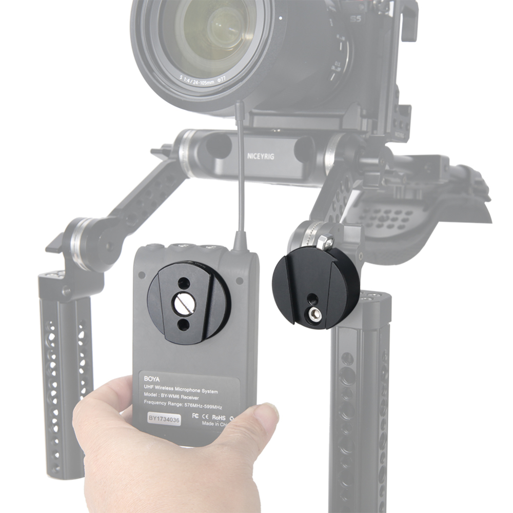 Niceyrig Slider Lock Camera Quick Release Plate Mount Device 1/4"-20 Adapter for Tripod, Stabilizer Gimbal, Wireless Video Transmission