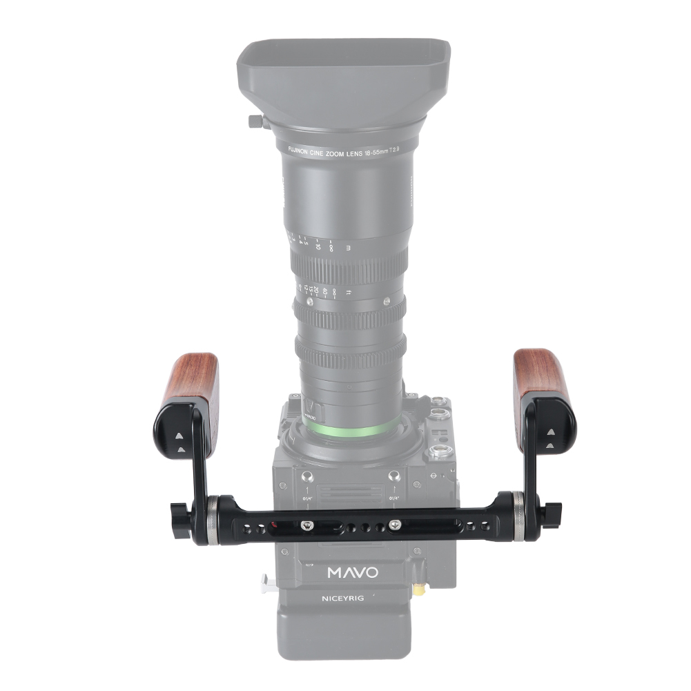 Niceyrig Wooden Dual Handle Grip Kit with Arri Rosette Nato Rail for RED DSMC2 (Weapon/Epic-w/ Scarlet-w/ Raven)/Kinefinity MAVO/MAVO-LF/MAVO 6K/TERRA