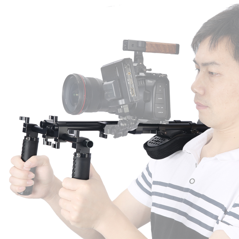 Niceyrig Universal Shoulder Rig Support Film Maker 15mm Railblock System with Camera/Camcorder Base Plate Mount Kit