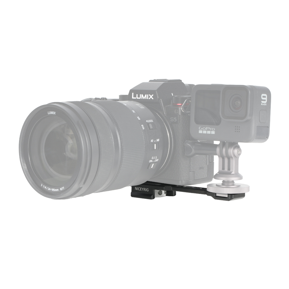 Niceyrig Cold Shoe Mount Bracket with Arca - Swiss Dovetail
