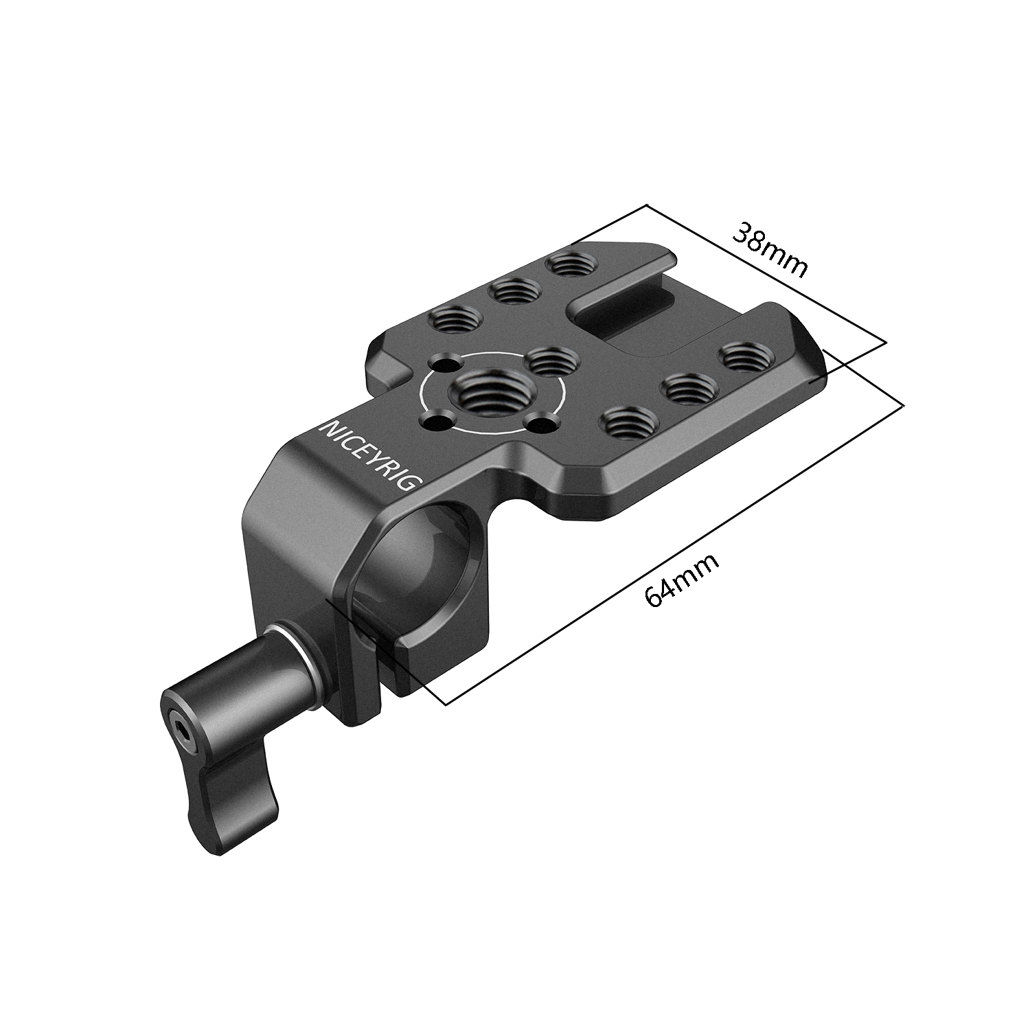 Niceyrig 15mm Single Rod Calmp with Cold Shoe Mount Plate