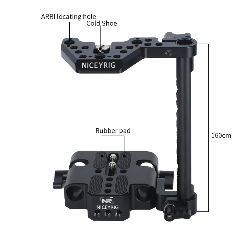 Niceyrig Half Camera Cage for BMPCC 6k Pro/6k G2 with Dual Rod Clamp Base Plate