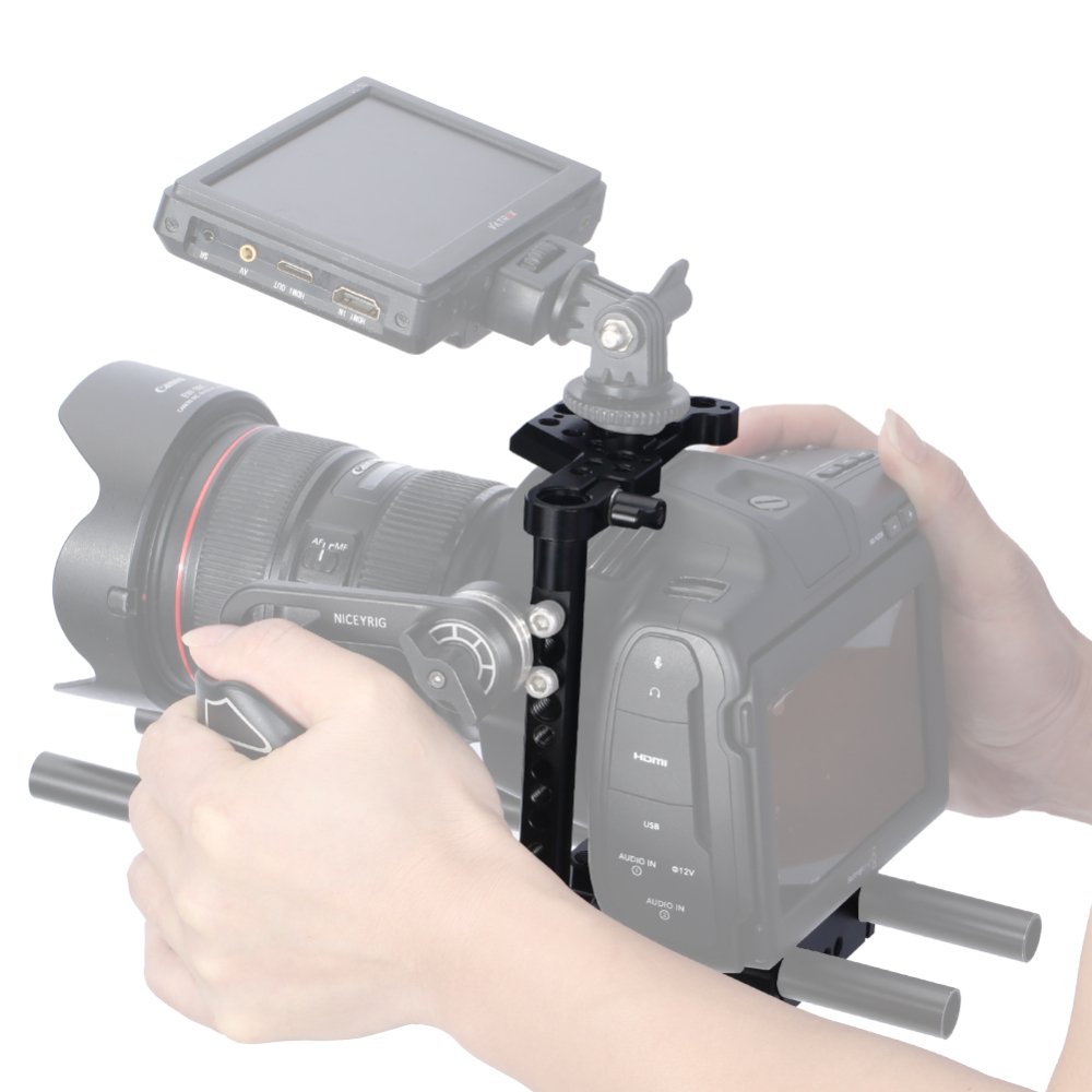 Niceyrig Half Camera Cage for BMPCC 6k Pro/6k G2 with Dual Rod Clamp Base Plate