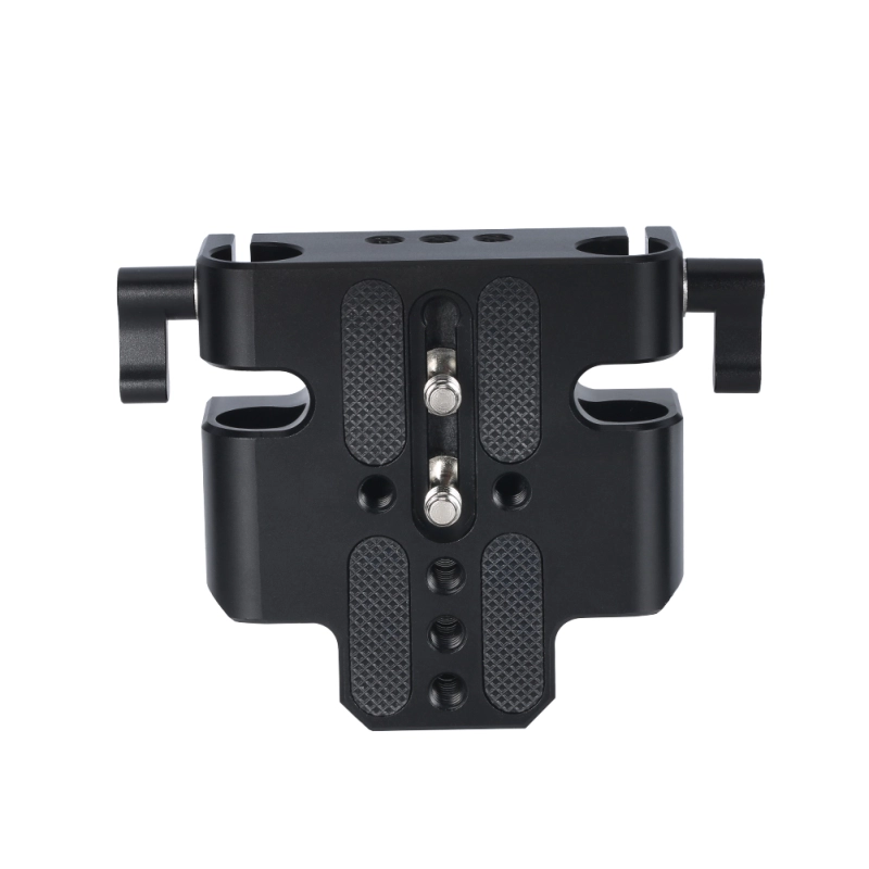 Niceyrig Dual 15mm Rod Clamp Base Plate for BMPCC 6K(6K Pro)/Sony A7 A9 FS7 FS5 FS9/Cannon C100 C300 C500/Red DSMC2/Kinefinity Cinema Camera