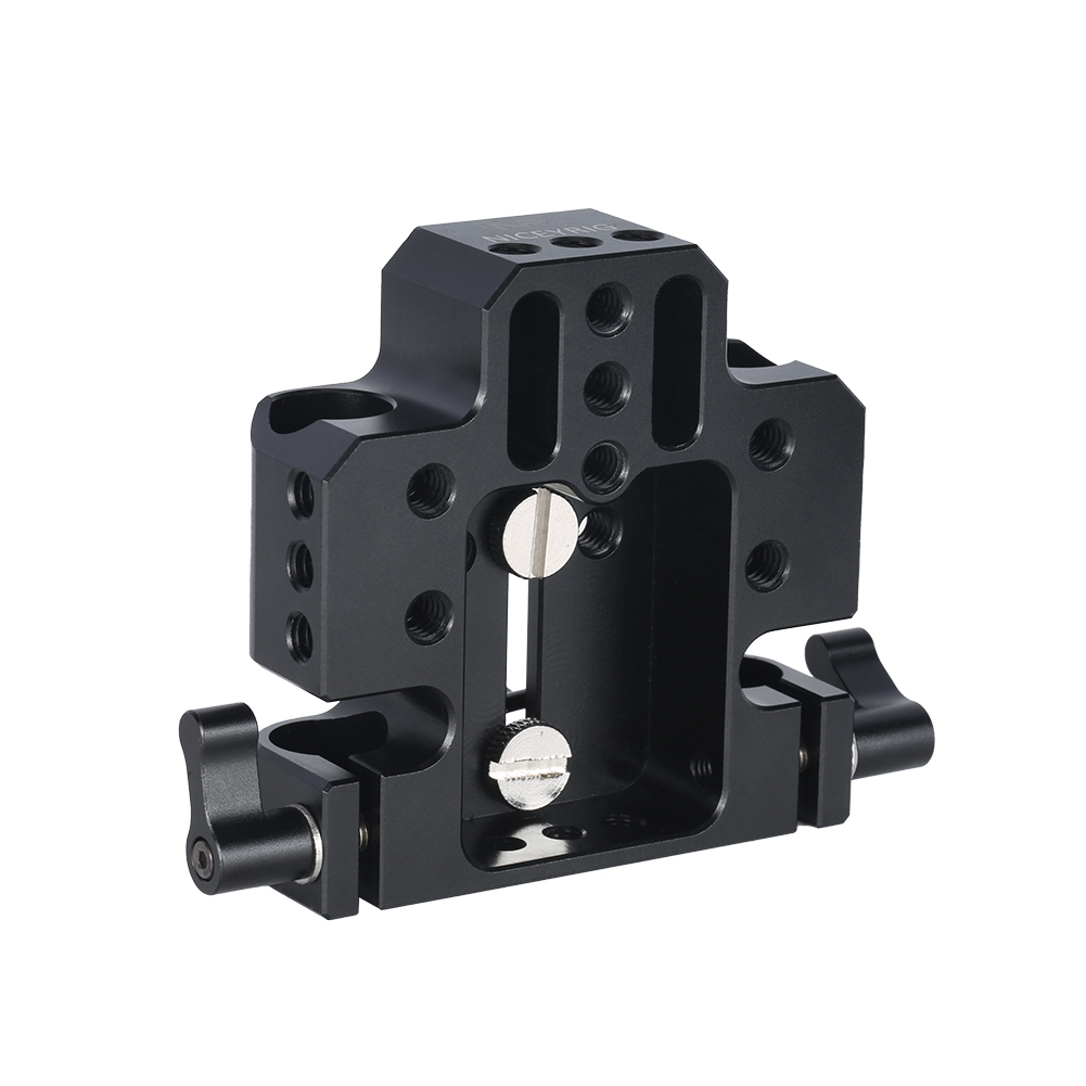 Niceyrig Dual 15mm Rod Clamp Base Plate for BMPCC 6K(6K Pro)/Sony A7 A9 FS7 FS5 FS9/Cannon C100 C300 C500/Red DSMC2/Kinefinity Cinema Camera